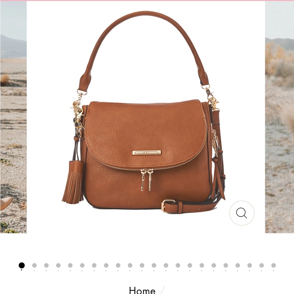 Poppy & Peonies Downtown Crossbody - Cognac